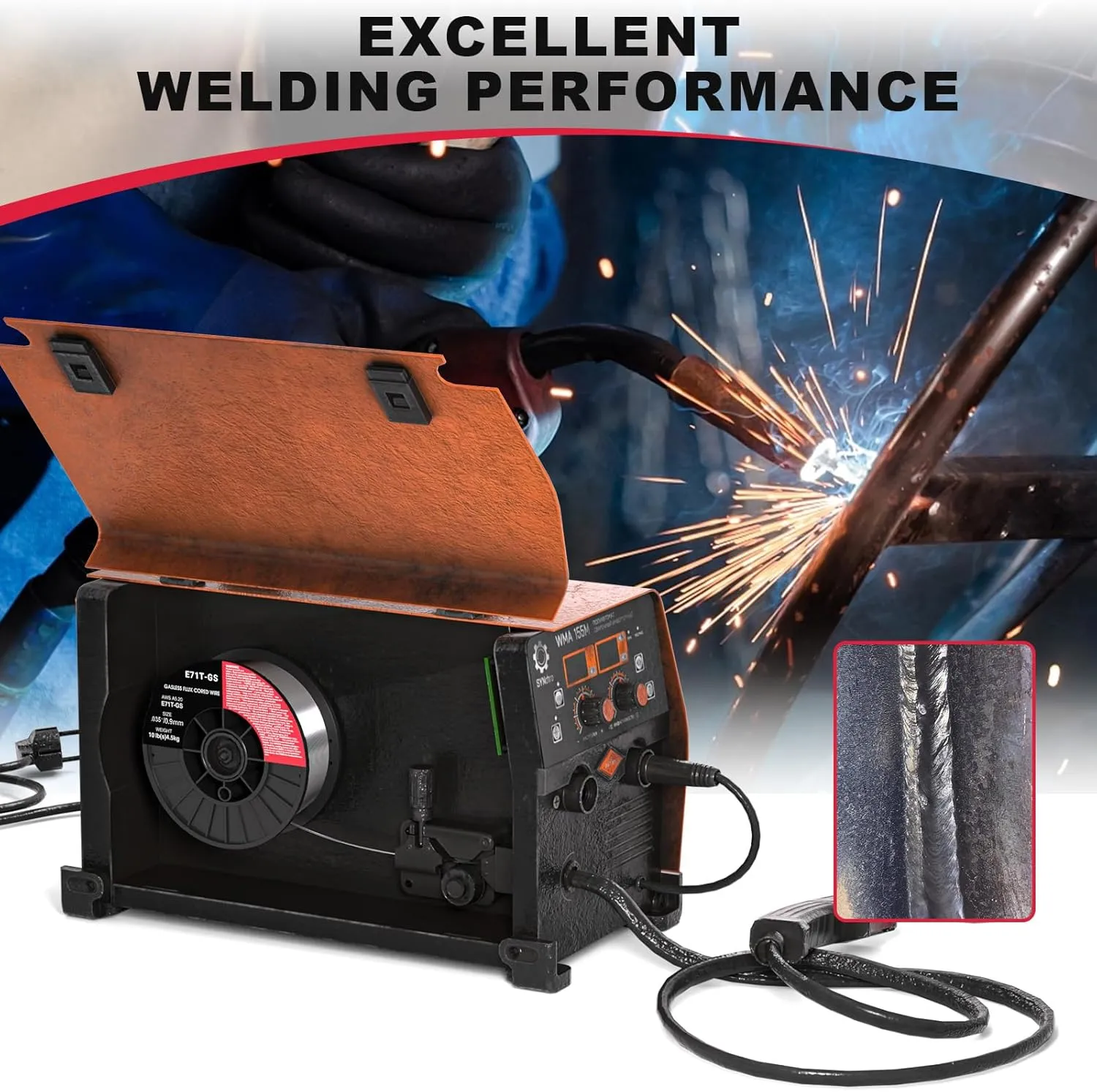 0.030 Flux core Welding Wire, 2 Spools E71T-GS Low Splatter gasless Carbon Steel Mig Welding Wire Compatible (0.035-inch 10LB 2pk)