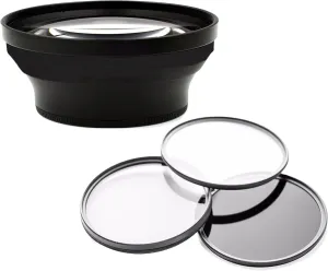 0.4X High Definition Super Wide Angle Lens w/Macro Compatible with Sony DSR-PD170   3 Piece Filter Kit
