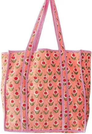 100% Cotton Quilted Shoulder Bag Tote Bag Women Reversible Shopping Bag & Daily Use Grocery Bags Travel Women Bags Gifts