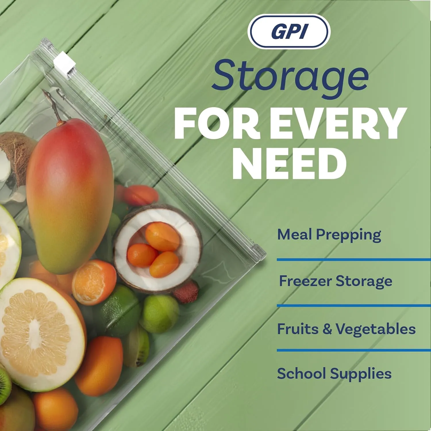 100 Count - Slider Zip Food Storage Bags, 9" x 12" 3 Mil Heavy Duty, Strong & Durable For Freezer Storage. GPI