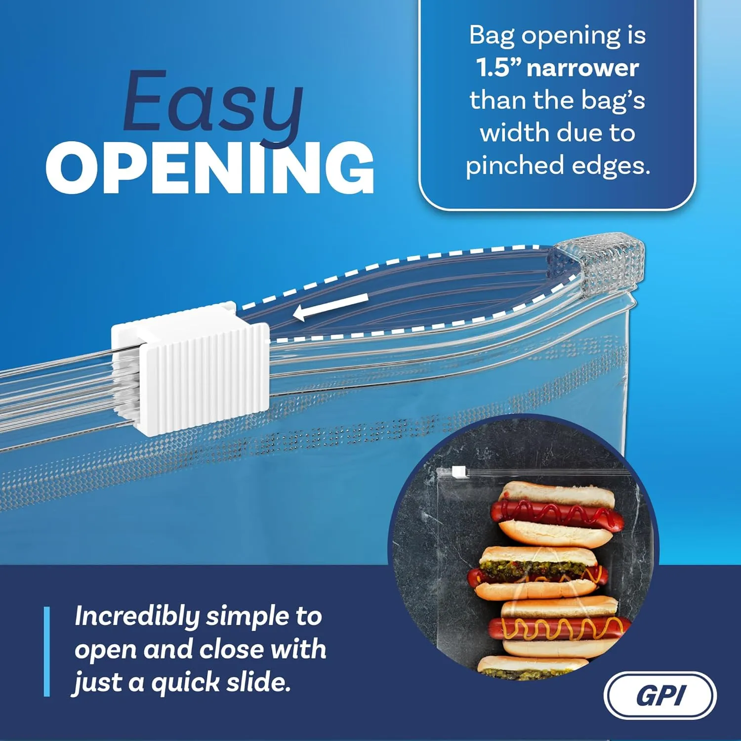 100 Count - Slider Zip Food Storage Bags, 9" x 12" 3 Mil Heavy Duty, Strong & Durable For Freezer Storage. GPI