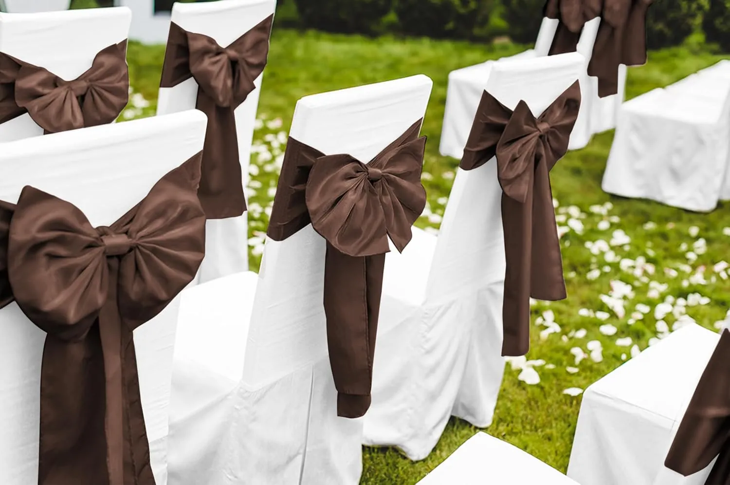 12 Pack Brown Satin Table Runner 12 x 108 Inch Long Premium Table Runners for Wedding Party Events Decoration, Birthday Parties, Banquets Decorations, Graduations, Engagements