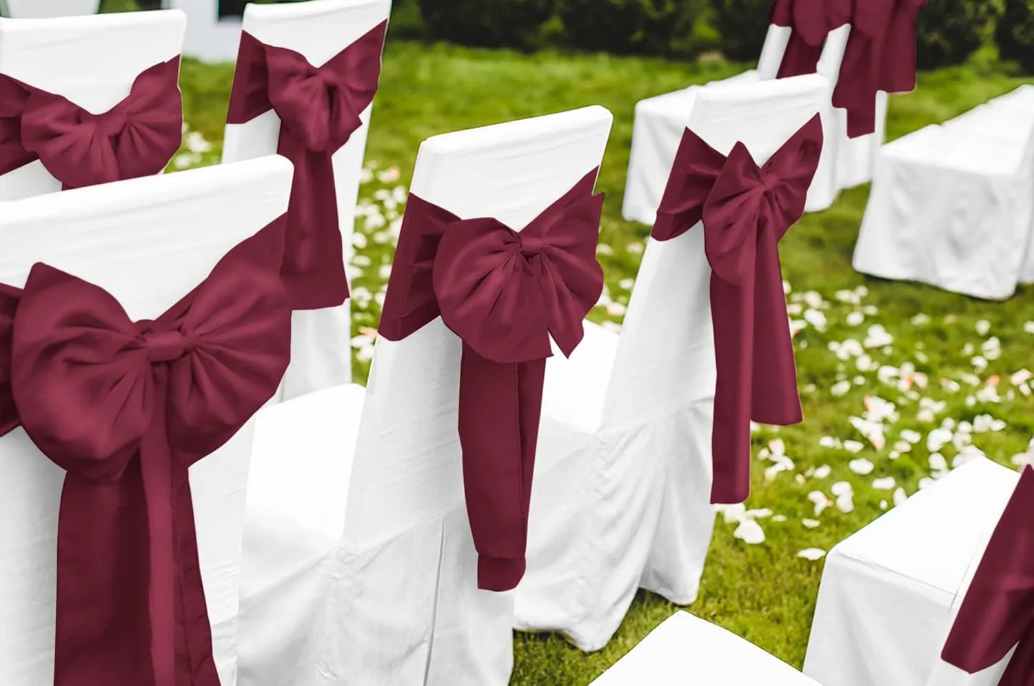 12 Pack Burgundy Satin Table Runner 12 x 108 Inch Long Premium Table Runners for Wedding Party Events Decoration, Birthday Parties, Banquets Decorations, Graduations, Engagements