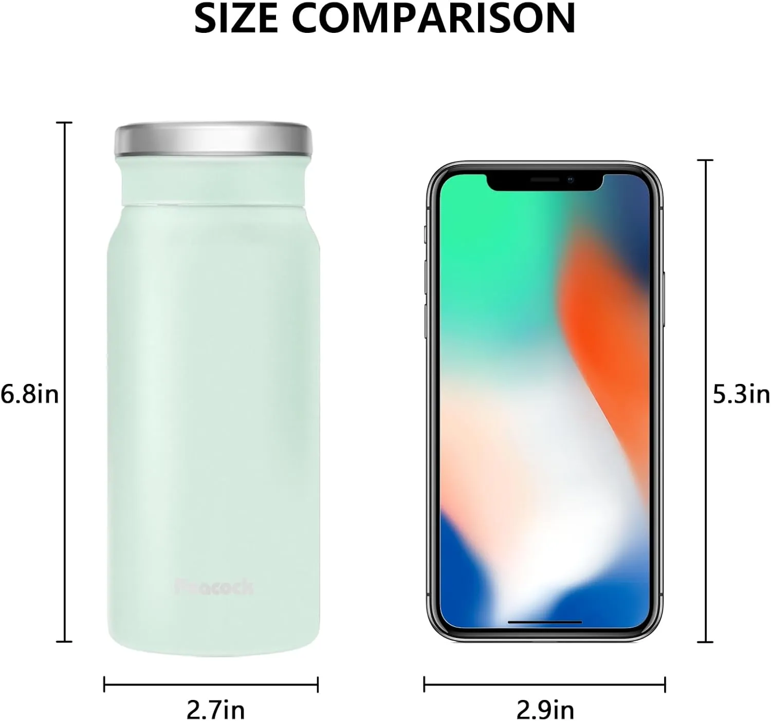 14oz Thermos Coffee Travel Mug Stainless Steel Coffee Mug Vacuum Insulated Double Wall Travel Coffee Mugs (Mint Green)