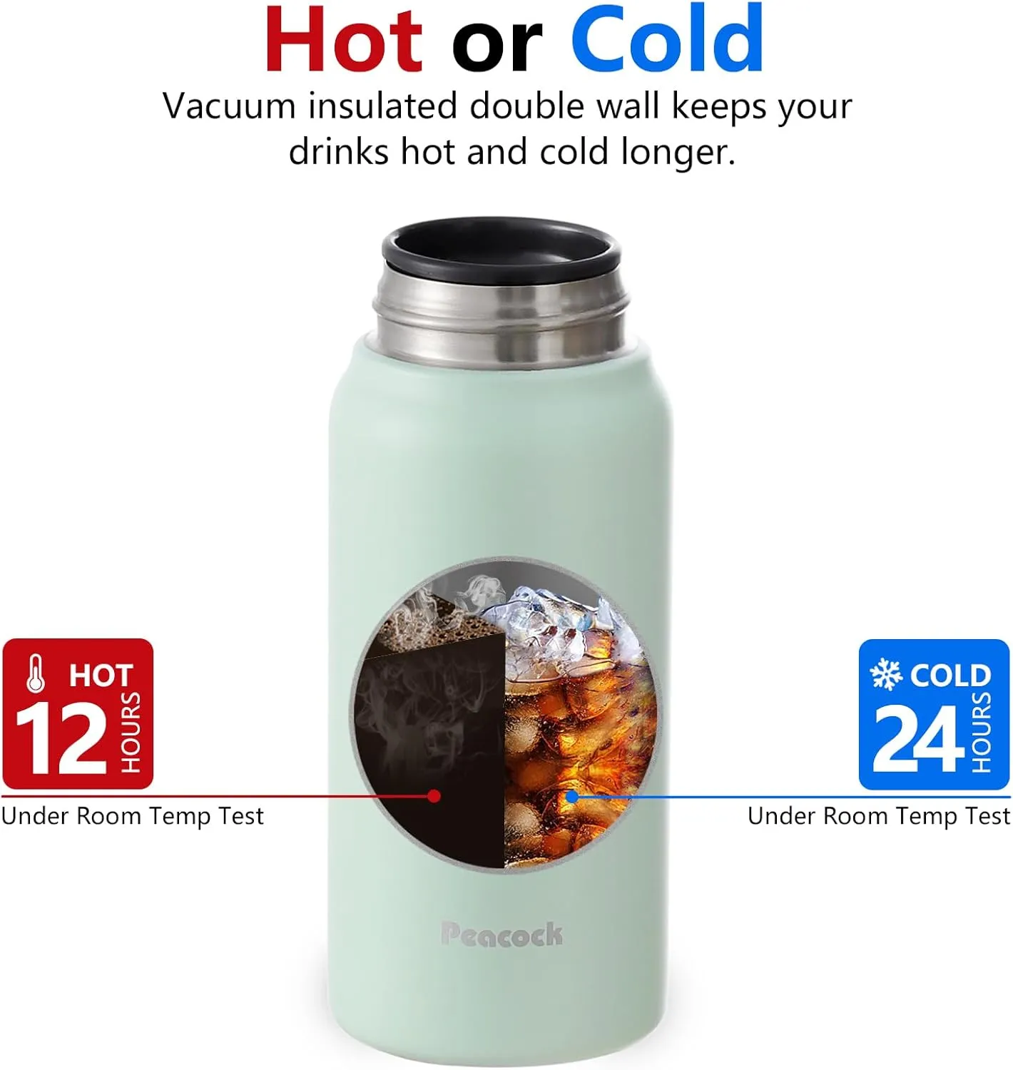 14oz Thermos Coffee Travel Mug Stainless Steel Coffee Mug Vacuum Insulated Double Wall Travel Coffee Mugs (Mint Green)