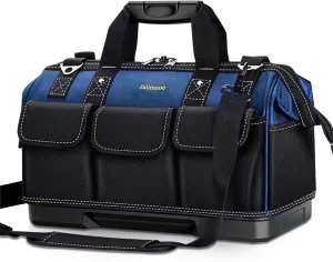 16 1Pockets Tools Bag,Heavy-Duty Electrician Tool Organizer Bag,16 Inch Carry On Electrician Tool Pouch,Waterproof Canvas Tool Bags for Men -Electrician,Builder,Carpenter,Plumber,HVAC & More