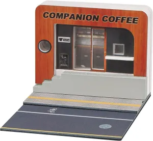 1:64 Coffee Shop Diorama with LED Lights - Miniature Street Scene Display for Diecast Cars & Hot Wheels