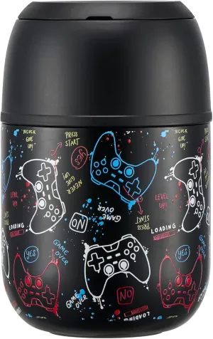 17 oz Soup Thermos for Hot Food Kids, Stainless Steel Vacuum Insulated Food Jar Lunch Box Container with Folding Spoon,Leakproof Thermos with Handle for School,Office,Travel,Outdoor