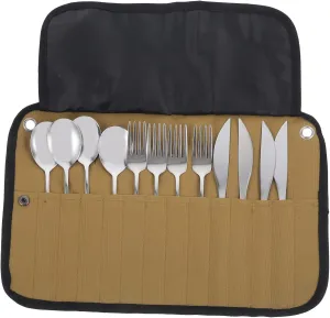 1Set Portable Camping Tableware Multi Functional Picnic Utensils with Storage Pouch for Easy Carrying Lightweight Cutlery Kit for Hiking Bbq and Outdoor Activities