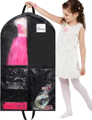 2 Pack Kids Garment Bags for Dance Costumes,40 Inch Dance Costume Garment Bag for Competition,Waterproof Hanging Garments Bag Breathable Clothes Bag for Dance Costumes,Skating,Theatre