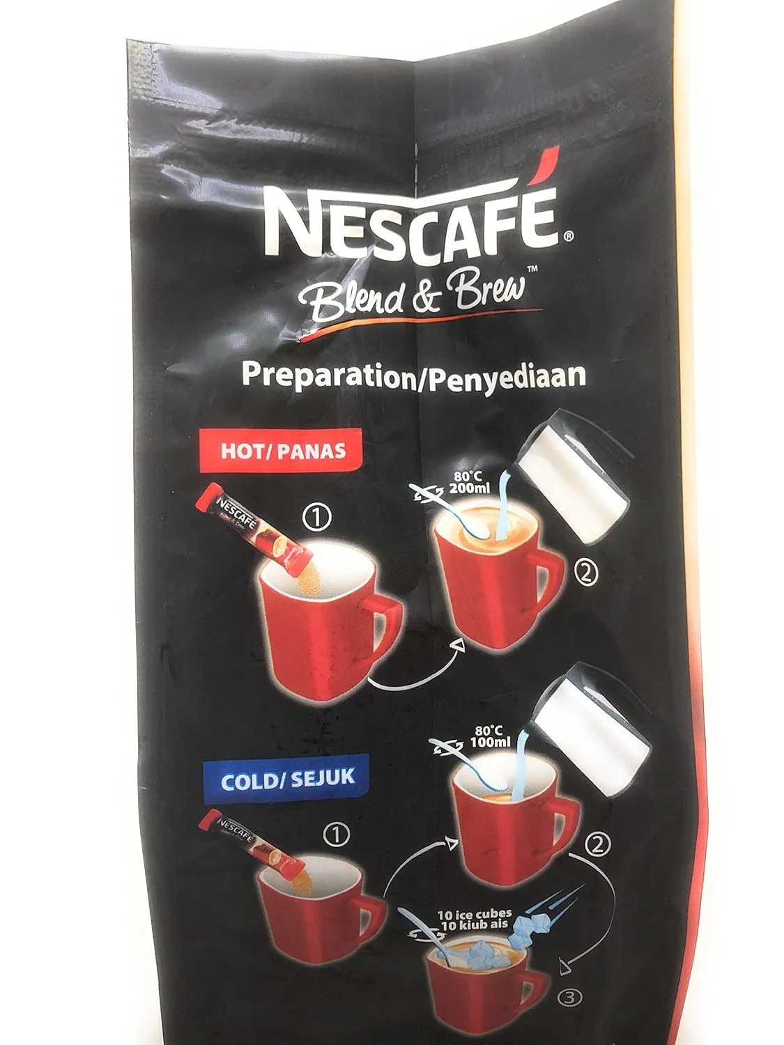 2 Packs Nescafé 3-in-1 ORIGINAL Premix Instant Coffee Single Serve Packets Total 50 Sticks