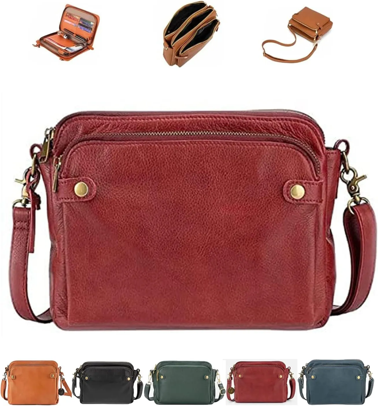 2023 New Crossbody PU leather Shoulder Bags and Clutches, Off-Crossbody Leather Shoulder Bags, Purse With Built In Wallet