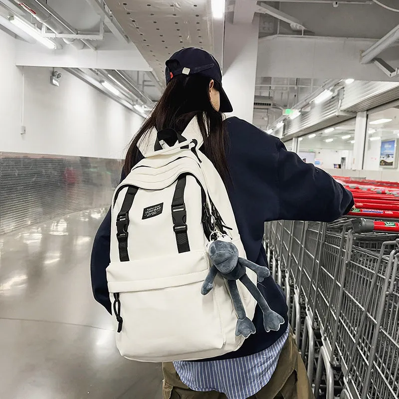 2025 Large capacity backpack couple schoolbag new junior high school high school college student schoolbag leisure travel bag lightweight backpack