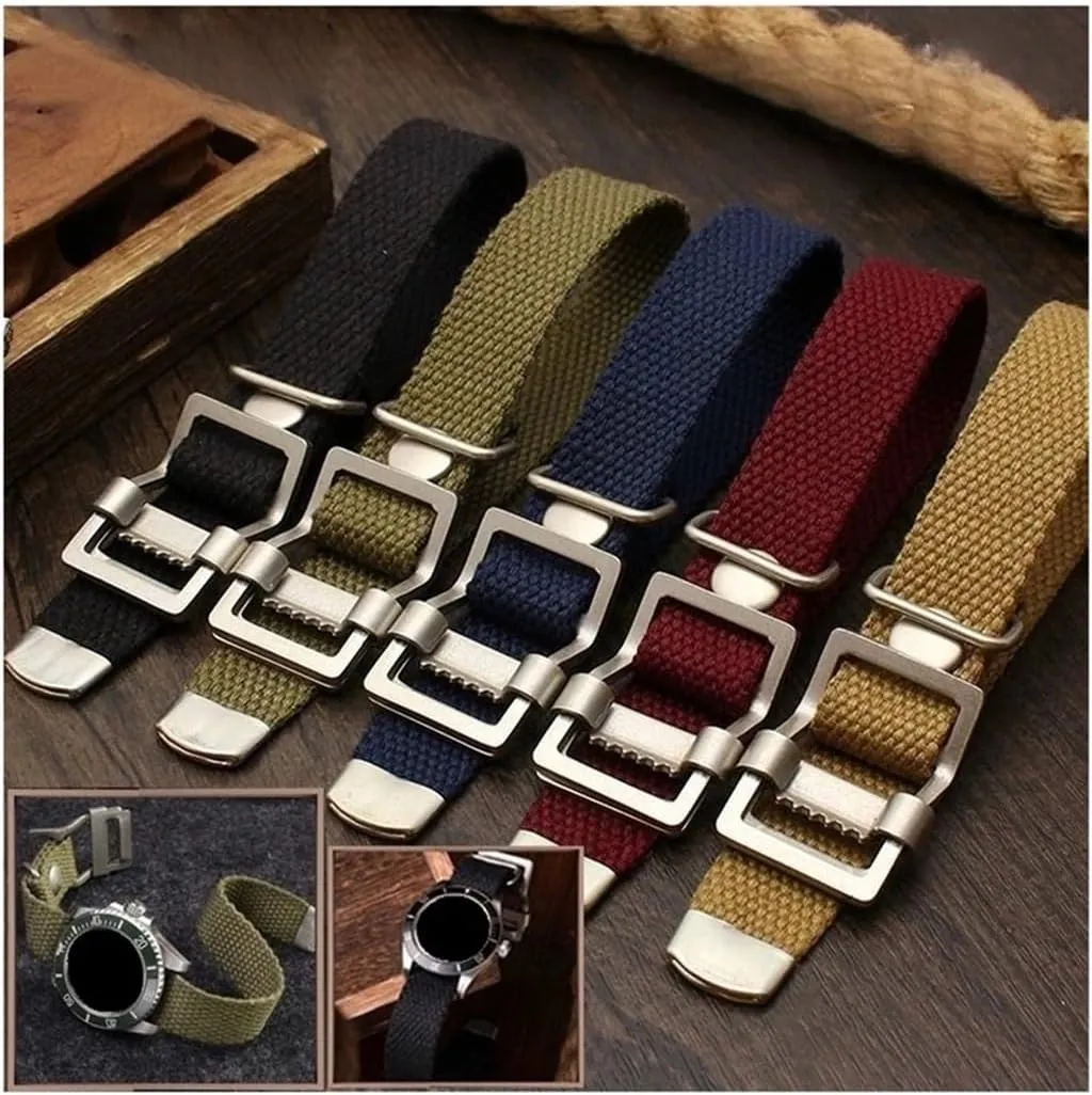 20mm 21mm 22mm Men Braid Fabric WatchBand Fit for Rolex/omega/Citizen/Tissot/Seiko Breathable Canvas Sport Bracelet