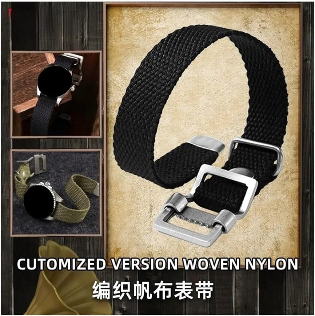 20mm 21mm 22mm Men Braid Fabric WatchBand Fit for Rolex/omega/Citizen/Tissot/Seiko Breathable Canvas Sport Bracelet