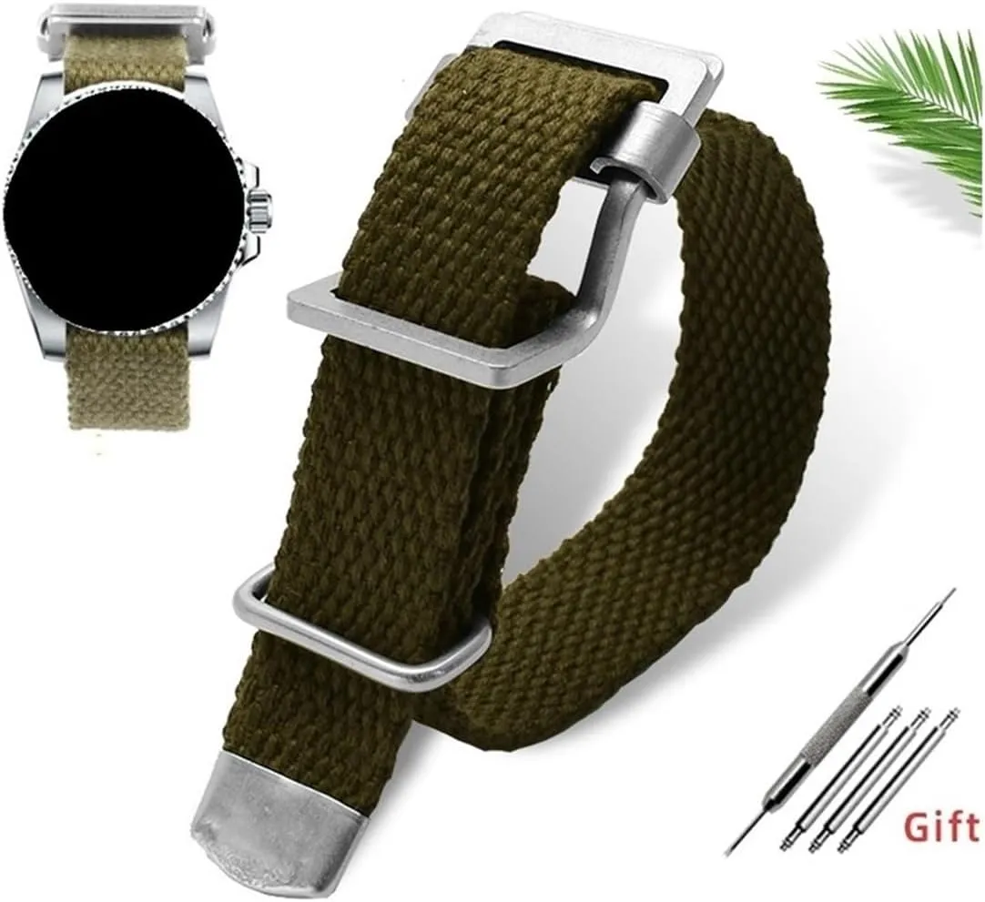 20mm 21mm 22mm Men Braid Fabric WatchBand Fit for Rolex/omega/Citizen/Tissot/Seiko Breathable Canvas Sport Bracelet