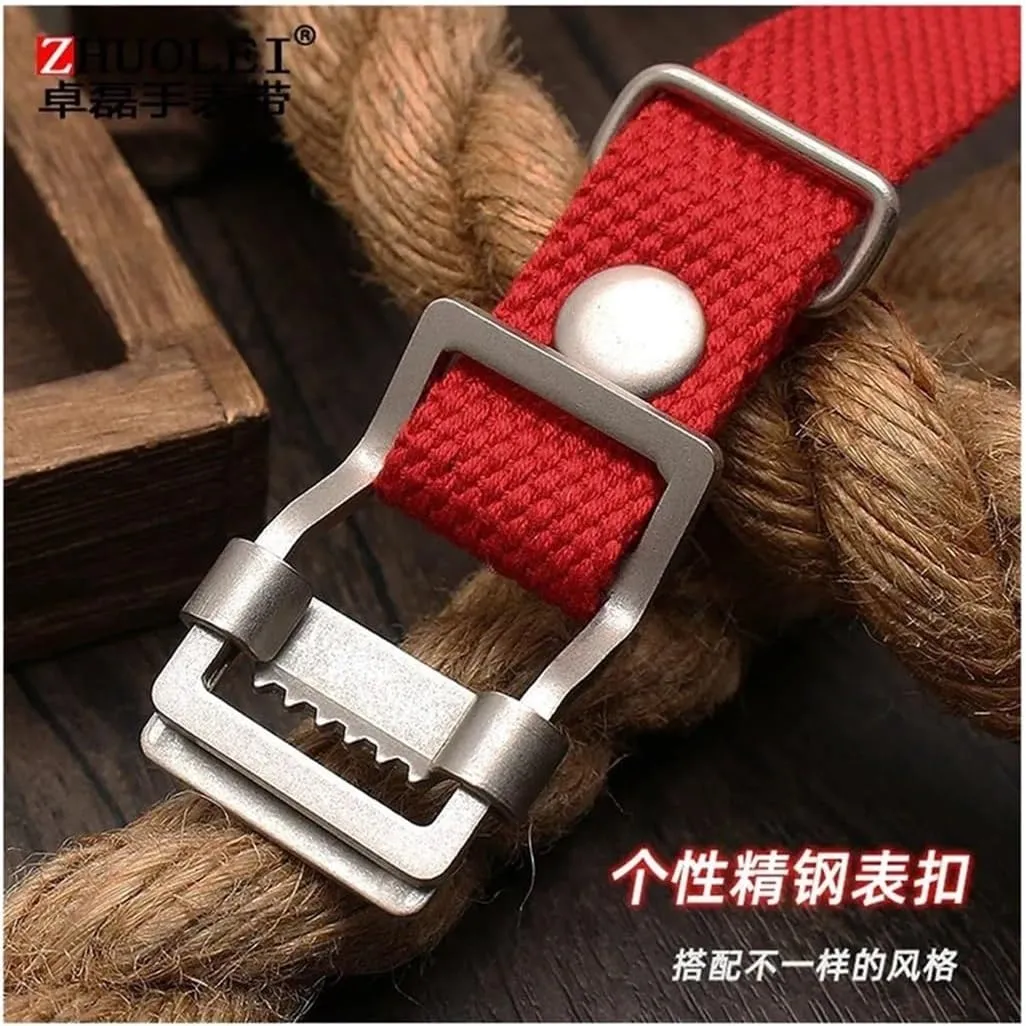 20mm 21mm 22mm Men Braid Fabric WatchBand Fit for Rolex/omega/Citizen/Tissot/Seiko Breathable Canvas Sport Bracelet
