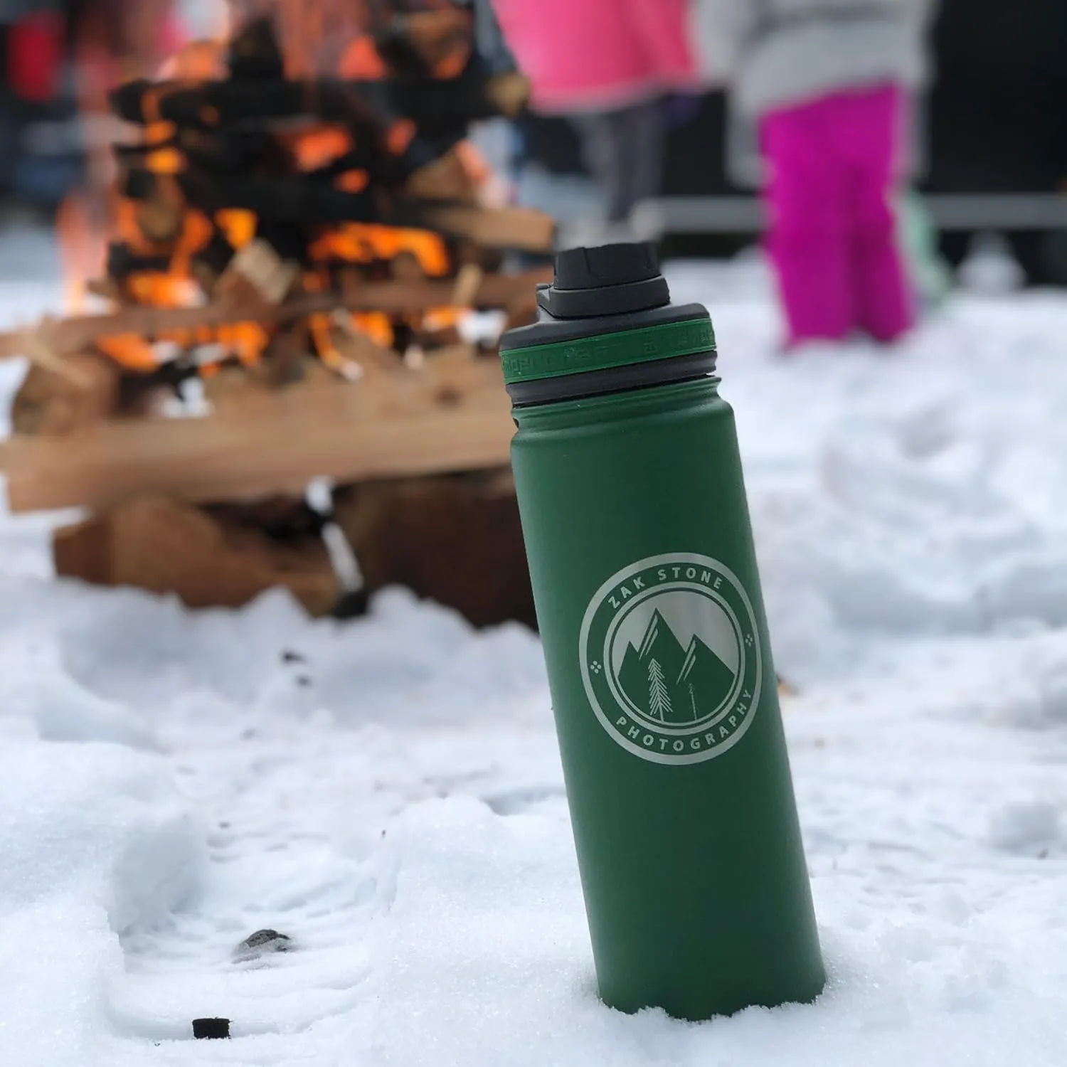 22 oz Vacuum Insulated Sport Bottle | Custom Laser Engraved Options | Stainless Steel, Double-Walled, Wide Mouth (Burgundy - Blank)