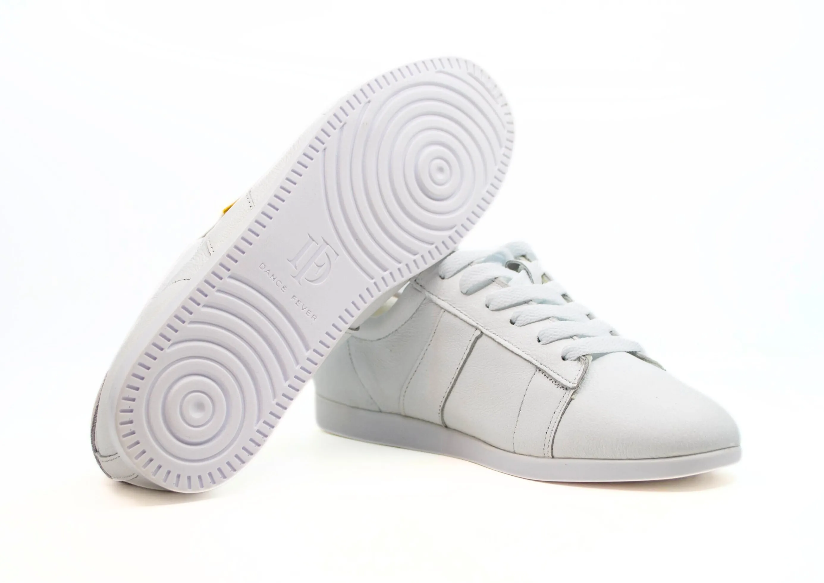 2306W - Ladies Dance Sneaker, In White Leather, With Dual Pivot Point, Spin Spots And Ultra Flexible, Smooth Sole