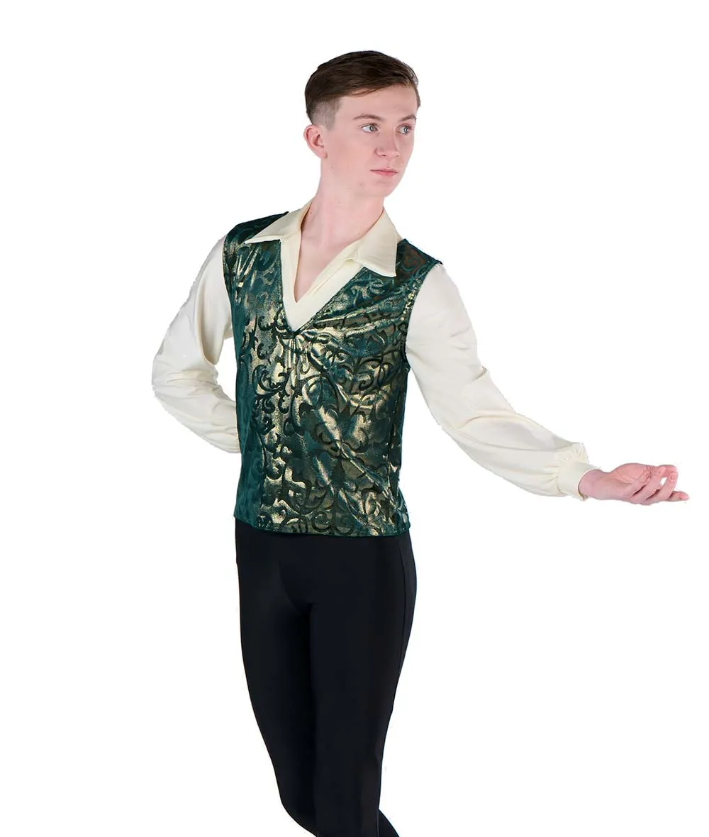 24340 Foil Scroll Velvet Vest