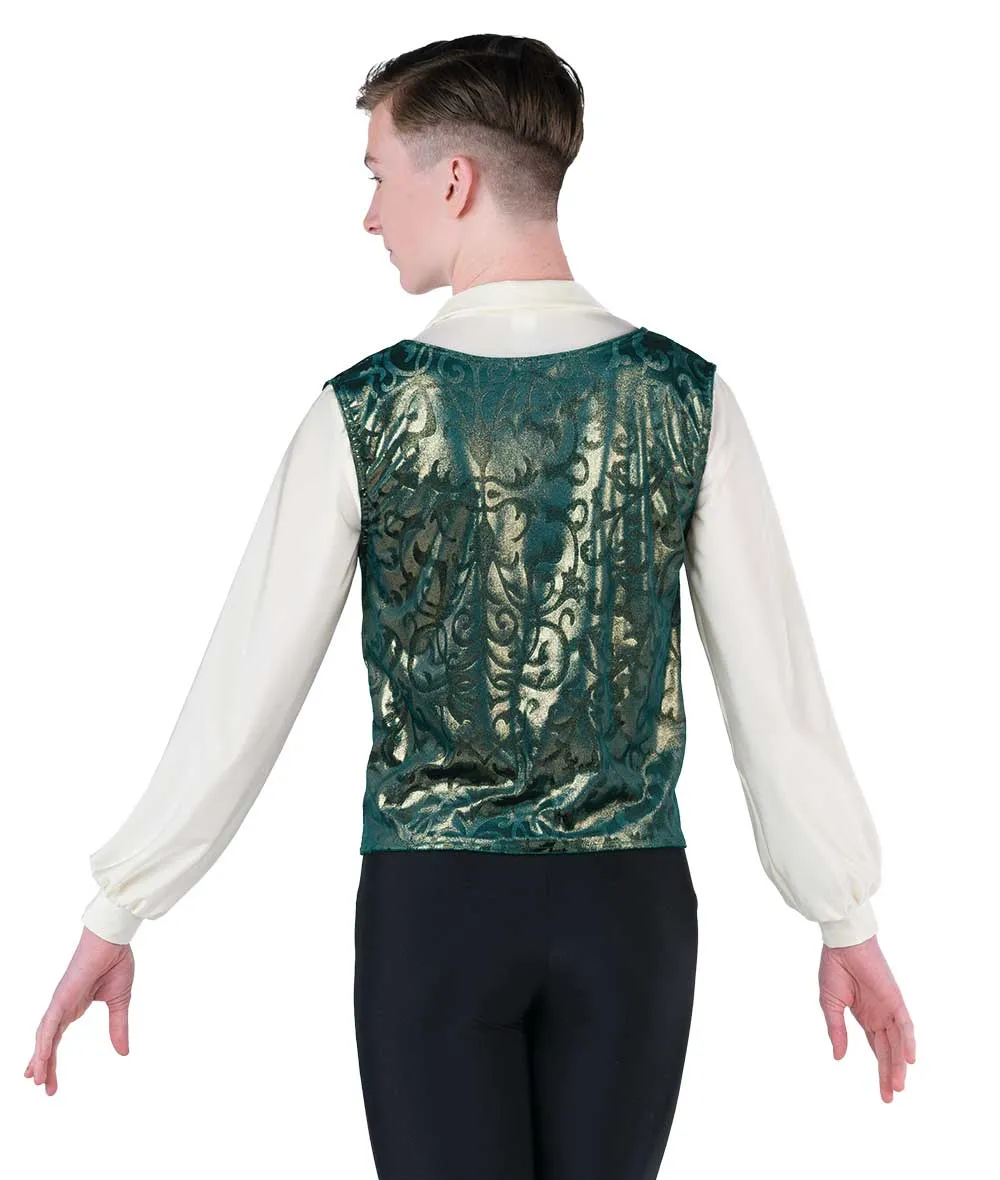 24340 Foil Scroll Velvet Vest