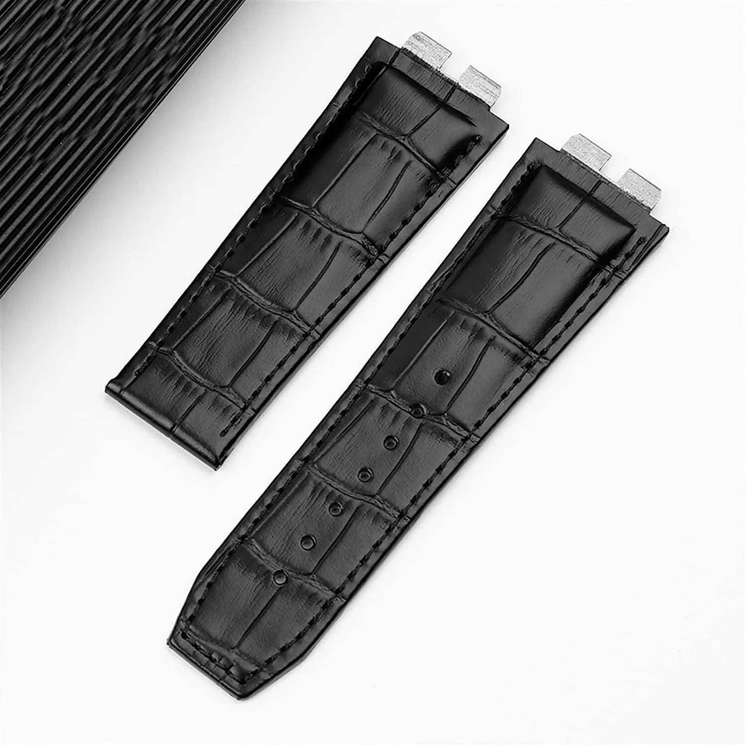 27 * 19mm Crocodile Grain Genuine Leather Watch Band For Hublot Big Bang Ubom 411 Quick Release Watch Strap