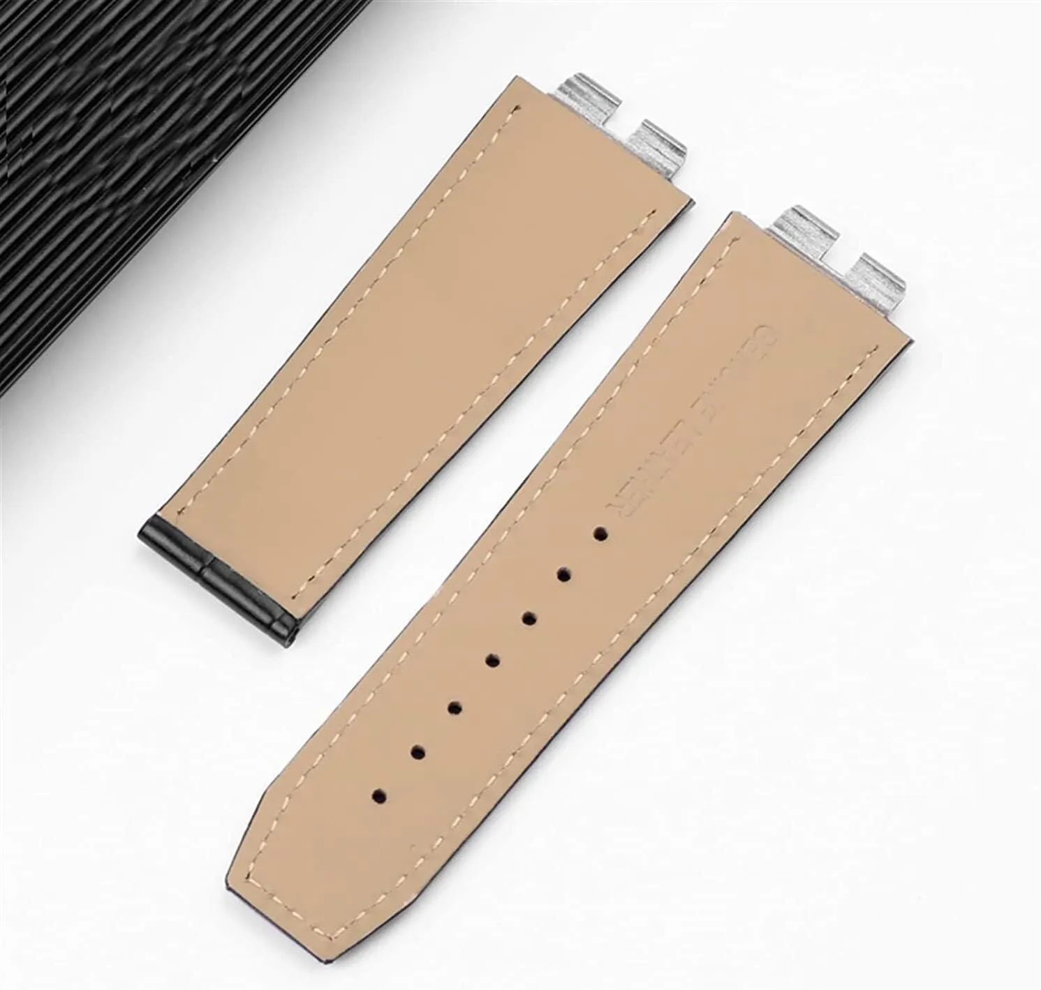 27 * 19mm Crocodile Grain Genuine Leather Watch Band For Hublot Big Bang Ubom 411 Watch Strap