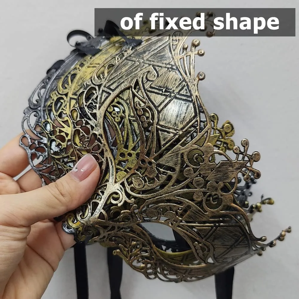 27 Pcs Vintage Antique Masks Retro Masquerade Men Women Unisex Mask for Ball Party Venetian Costume - Gold, Silver, Bronze
