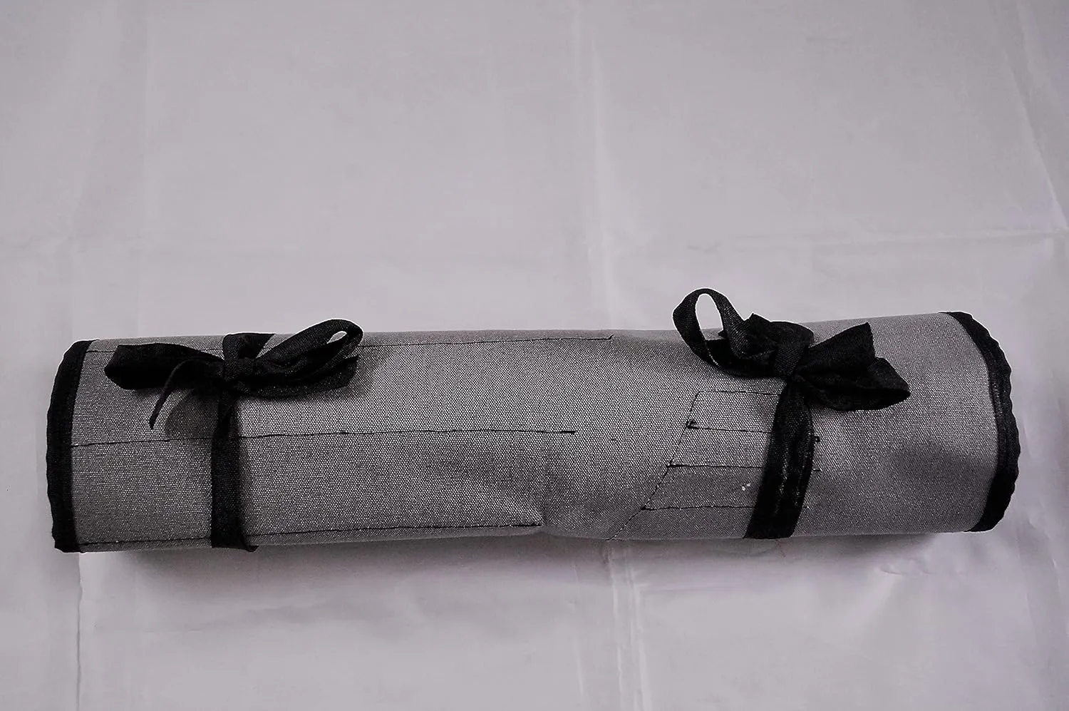 28 Pocket Hand Crafted Dyed and Sand Washed H.W. 100% Cotton 15 Oz. Duck Canvas Metric & SAE Wrenches and Tools Bag Organizer Roll Up Pouch - Washed Black/Grey - (Tools are not included)