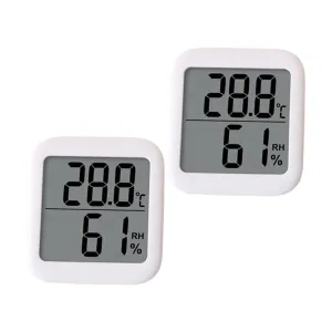 2pcs Digital Thermohygrometer for Home Indoor Thermometer Humidity Meter Multi-Functional Room Thermometer