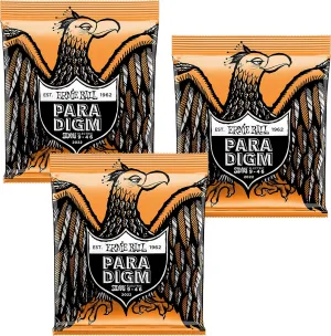 3 PACK Ernie Ball 2022 Paradigm Electric Guitar Strings Hybrid Slinky Single Set 9-46