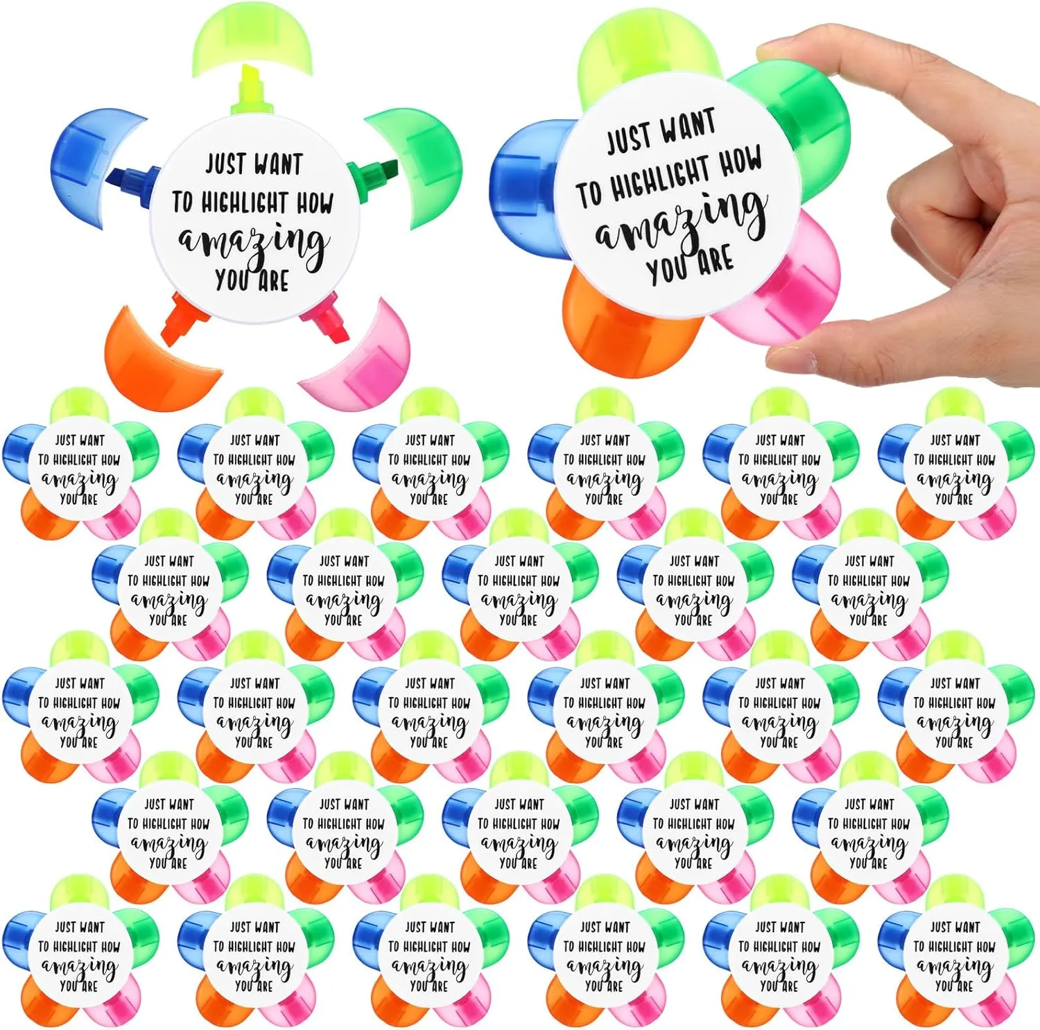 30 Pcs Petals Bible Highlighters Christian Gifts for Students from Teachers in Bulk Brush Tip Affirmation Awards Gifts
