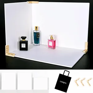 3PCS Photo Backdrop Boards for Product and Food Photography with Carry Bag 16.5x12.6inch Waterproof White Product Photography Background…
