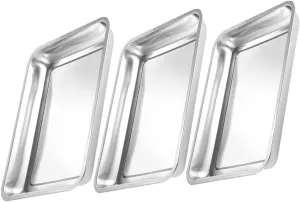 3pcs Stainless Steel Baking Plate Multi-functional Food Serving Tray for Kitchen Grilling Bbq Reusable Kitchen Essential