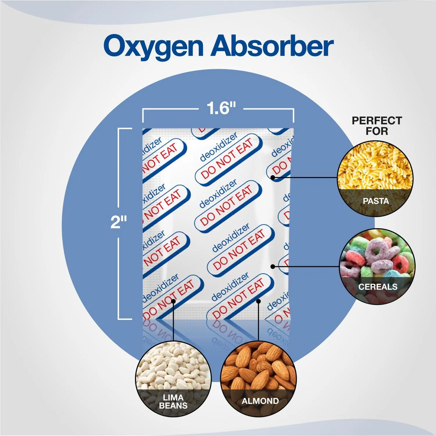 400cc Oxygen Absorbers for Food Storage - 100 Pcs (5pcs Per Vacuum Pack) with Indicator - Oxygen Absorbers for Maximum Freshness, Flavor Preservation & Extended Shelf Life