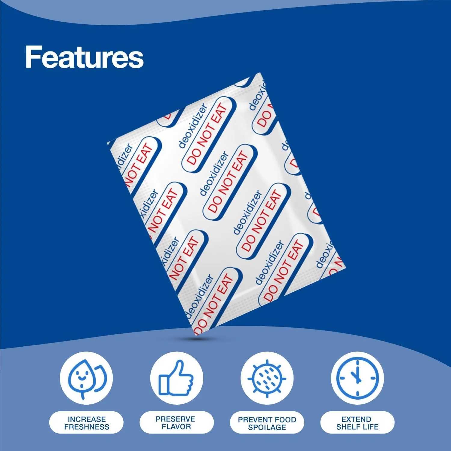 400cc Oxygen Absorbers for Food Storage - 100 Pcs (5pcs Per Vacuum Pack) with Indicator - Oxygen Absorbers for Maximum Freshness, Flavor Preservation & Extended Shelf Life