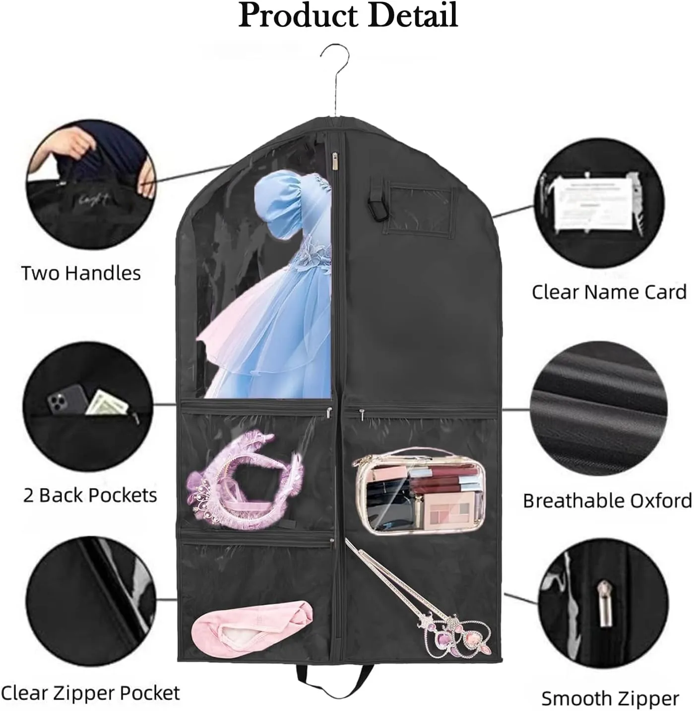 40Inch Travel Storage Hanger for Dance Competitions - Waterproof Kids Garment Bags (Purple, 2 Pack)