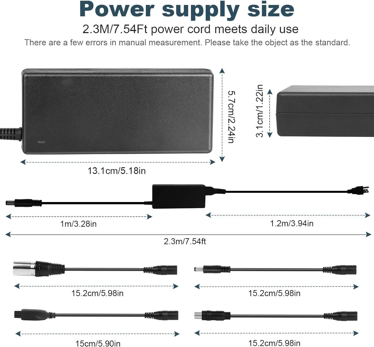 42V 2A Charger with 5 Plugs Connections, for Razor/Jetson/Voyage, Gotrax, Ninebot Electric Charger for 36V 10S Li-ion Battery