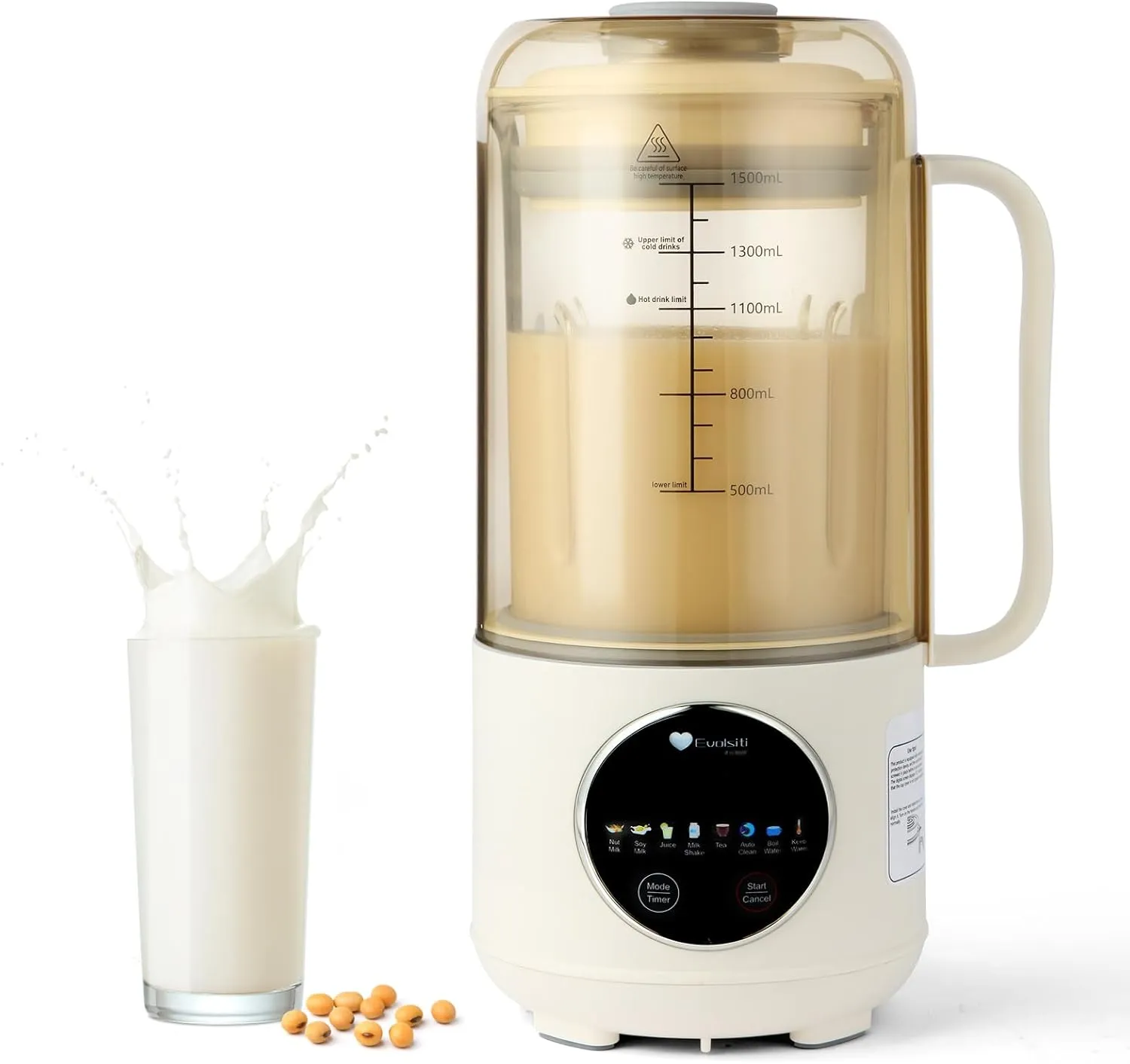 45oz Nut Milk Maker Machine, Multi-Functional Automatic Homemade Plant-Based Beverages Maker - Almond, Oat, Soy Milk & Juice - Dairy Free, 12-Hour Timer/AutoClean/KeepWarm/Boil Water