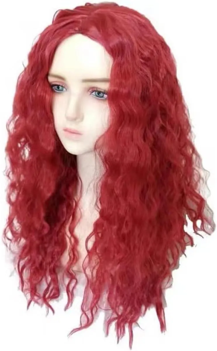 4PCS Rise Red Costume Kids Girls Princess Red Descend Costume Jumpsuits Wigs Bag Gloves Halloween Costume 4-12