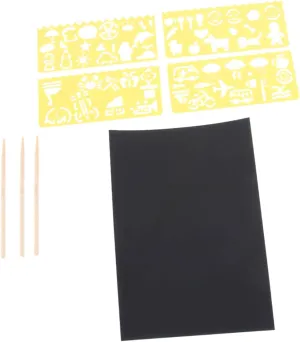 50 Sheets A4 Kids Scratch Paper Set DIY Scratch Drawing Papers for Kids Toys 3 Special Pens