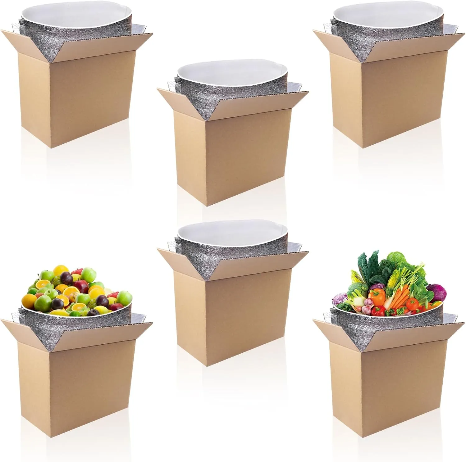 6 Pack Insulated Shipping Boxes with Aluminum Foil Liner, 11’’X6’’X7.9’’ Cold Shipping Boxes, Reusable Styrofoam Cooler Box, Small Mailing Box for Shipping Mailing Packing