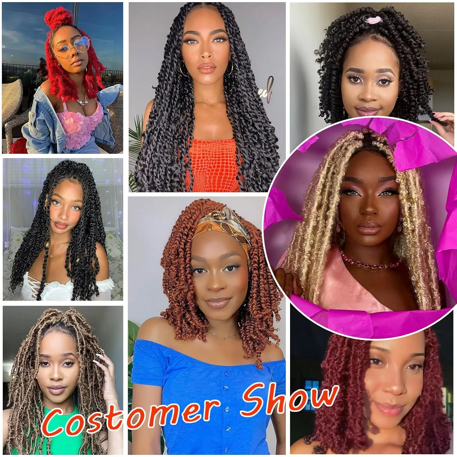 613 Marley Twist Braiding Hair 24 Inch Blonde Springy Afro Twist Hair 8 Packs Kinky Twist Hair 613# Wrapping Hair for Soft Locs Pre Fluffed Spring Twist Hair for Butterfly locs Crochet Hair
