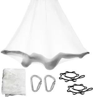 6.5 Yards Transparent Aerial Yoga Hammock Kit Inelastic Photography Art Performance Circus Yoga Hammock with Hardware Daisy Chain