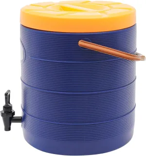6.6Gal Insulated Beverage Dispenser Insulated Container Hot Cold Drink Dispenser with Faucet for Coffee Juice Water Hot Chocolate Milk, 201 Stainless Steel Inner Liner (Blue)