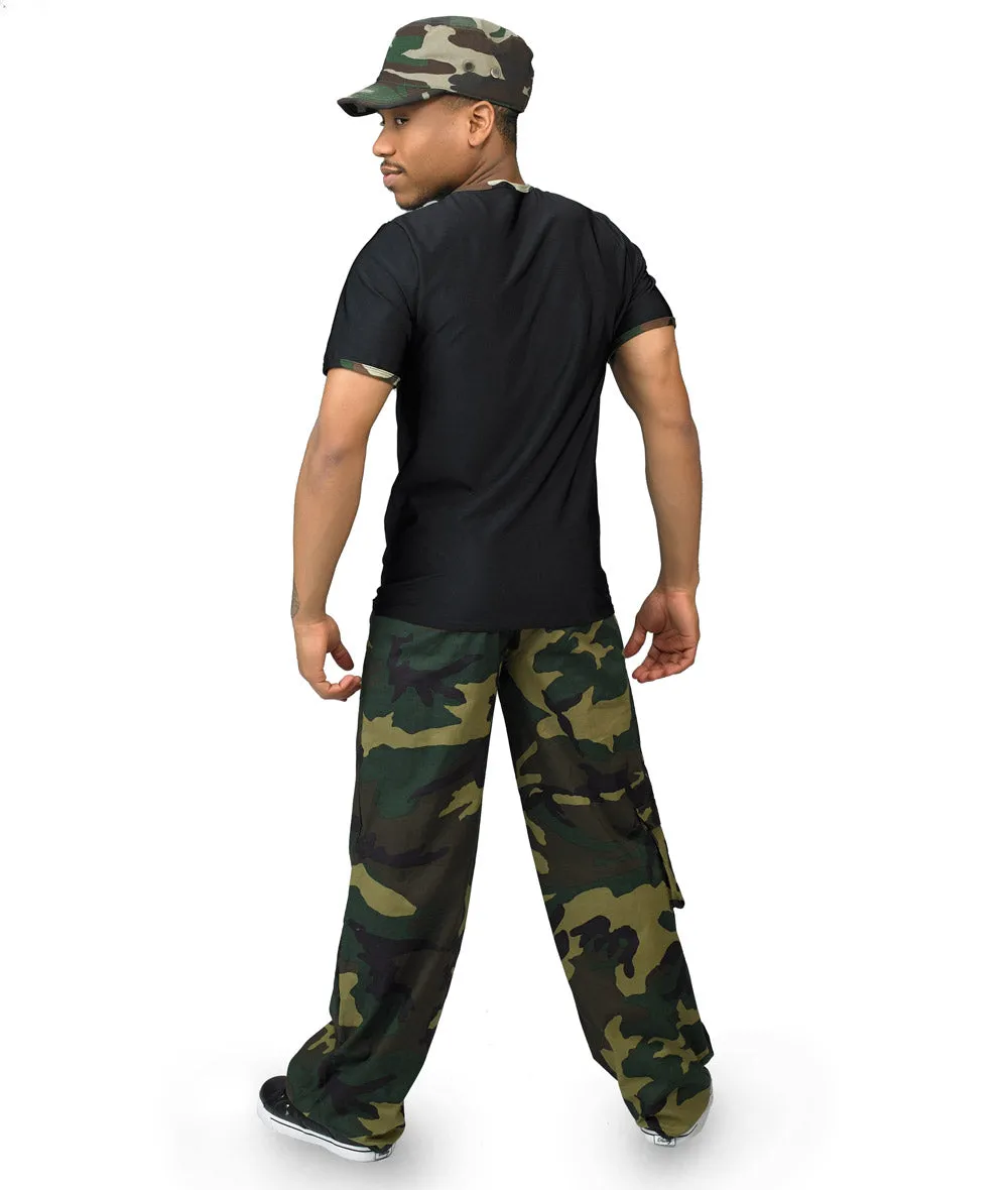 7079 Camo Trim Guy Top