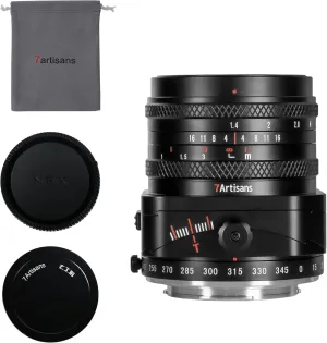 7artisans 50mm F1.4 APS-C Frame Tilt-Shift Lens with 2-in-1 Compatible for Fujifilm FX-Mount Mirrorless Cameras X-A1 X-A10 X-A2 X-A3 A-at X-M1 XM2 X-T1 X-T10 X-T2 X-T20 X-Pro1 X-Pro2 X-E1 X-E2 E-E2s