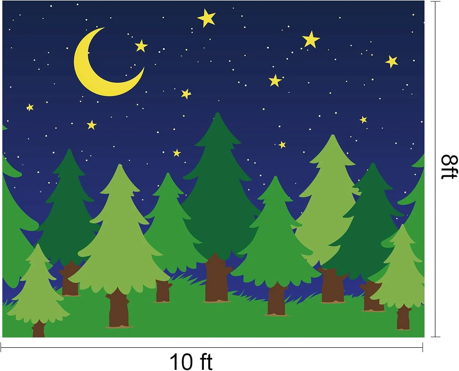8 x 10 ft Enchanted Forest Camping Backdrop Scene Camping Background Supplies Forest Night Scene Photography Background for Theme Party Photo Banner Decoration