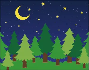 8 x 10 ft Enchanted Forest Camping Backdrop Scene Camping Background Supplies Forest Night Scene Photography Background for Theme Party Photo Banner Decoration