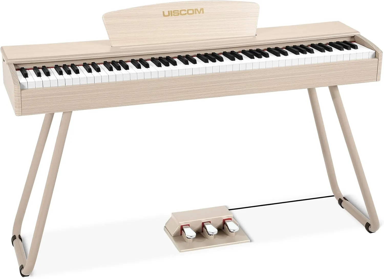 88 Key Weighted Keyboard Piano - Beginner Digital Piano Full Size Multi-Functional Wooden Electric Keyboard with Portable Stand | Power Adapter | Triple Pedal | MIDI Connecting
